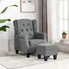Image de Fauteuil Avec Repose-pied Gris Clair Tissu Vidaxl