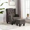 Image de Fauteuil Avec Repose-pied Taupe Tissu Vidaxl