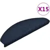 Image de Tapis D'escalier Autocollants 15 Pièces 65 X 21 X 4 Cm Bleu Marine Demi-rond Vidaxl