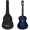 Image de Guitare Classique Avec Sac De Débutants Et Enfants Bleu 1/2 34" Vidaxl
