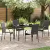 Image de Chaises Empilables D'extérieur Lot De 4 Résine Tressée Marron Vidaxl