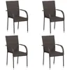 Image de vidaXL Chaises empilables dextérieur lot de 4 Résine tressée Marron 310083