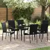Image de Chaises Empilables D'extérieur Lot De 6 Résine Tressée Noir Vidaxl
