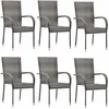 Image de vidaXL Chaises empilables dextérieur lot de 6 Gris Résine tressée 310088