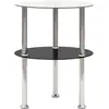 Image de Table D'appoint 2 Niveaux Transparent Et Noir 38cm Verre Trempé Vidaxl