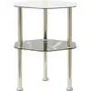Image de Table 2 Niveaux Transparent Et Noir 38x38x50cm Verre Trempé Vidaxl