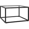 Image de Table Basse Noir Avec Verre Trempé 60x60x35 Cm Vidaxl