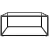 Image de Vidaxl table basse noir avec verre trempé 80x80x35 cm