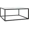Image de Table Basse Noir Avec Verre Marbre Blanc 80x80x35 Cm Vidaxl