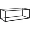 Image de Table Basse Noir Avec Verre Trempé 100x50x35 Cm Vidaxl