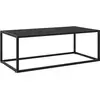 Image de Table Basse Noir Avec Verre Noir 100x50x35 Cm Vidaxl