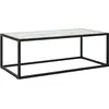 Image de Table Basse Noir Avec Verre Marbre Blanc 100x50x35 Cm Vidaxl