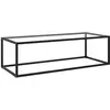 Image de Table Basse Noir Avec Verre Trempé 120x60x35 Cm Vidaxl