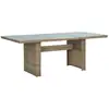 Image de Table À Manger Marron 200x100x74 Cm Verre Et Résine Tressée Vidaxl