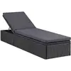 Image de Chaise Longue Résine Tressée Noir Et Gris Foncé Vidaxl