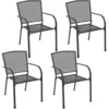 Image de Chaises D'extérieur Lot De 4 Design Maillé Anthracite Acier Vidaxl