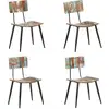 Image de Chaises À Manger Lot De 4 Bois De Récupération Solide Vidaxl