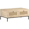 Image de Table Basse 90x50x37 Cm Bois De Manguier Et Canne Naturelle Vidaxl