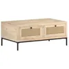 Image de vidaXL Table basse 90x50x37 cm Bois de manguier et canne naturelle 323511