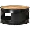 Image de Table Basse Noir 68x68x36 Cm Bois Massif De Manguier Brut Vidaxl