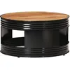 Image de Table Basse Noir 68x68x36 Cm Bois D'acacia Massif Vidaxl