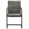 Image de Vidaxl chaises à manger cantilever lot de 2 gris cuir véritable