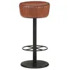 Image de Tabouret de bar - vidaXL - Marron - Cuir véritable - Acier enduit de poudre - 37 x 76 cm