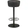 Image de Tabouret De Bar Noir Cuir Véritable Vidaxl