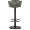 Image de Tabouret De Bar Gris Cuir Véritable Vidaxl