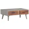 Image de Table Basse Gris 100x60x40 Cm Bois Massif De Manguier Brut Vidaxl