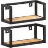 Image de Étagères Murales 2 Pcs 40 Cm Bois De Manguier Brut Vidaxl