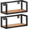 Image de Étagères Murales 2 Pcs 40 Cm Bois D'acacia Massif Vidaxl