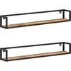 Image de Étagères Murales 2 Pcs 120 Cm Bois De Manguier Brut Vidaxl