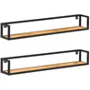 Image de vidaXL Étagères murales 2 pcs 120 cm Bois dacacia massif 320675