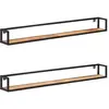 Image de Étagères Murales 2 Pcs 160 Cm Bois D'acacia Massif Vidaxl
