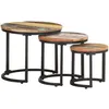 Image de Tables D'appoint 3 Pcs Bois De Récupération Massif Vidaxl