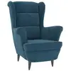 Image de Vidaxl fauteuil bleu velours