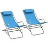 Image de Chaises À Bascule Lot De 2 Acier Bleu Vidaxl