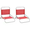 Image de Chaises De Plage Pliables Lot De 2 Rouge Tissu Vidaxl