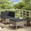 Image de vidaXL Salon de jardin 2 pcs avec coussins Résine tressée Gris 310208