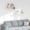 Image de Étagère Murale Flottante 2 Pcs Blanc Brillant 80x23,5x3,8cm Mdf Vidaxl