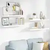 Image de Étagère Murale Flottante 4 Pcs Blanc Brillant 80x23,5x3,8cm Mdf Vidaxl