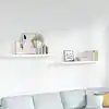 Image de Étagère Murale Flottante 2pcs Blanc Brillant 120x23,5x3,8cm Mdf Vidaxl