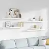 Image de Étagère Murale Flottante 4pcs Blanc Brillant 120x23,5x3,8cm Mdf Vidaxl