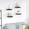 Image de Étagère Murale Flottante 4 Pcs Noir Brillant 23x23,5x3,8 Cm Mdf Vidaxl