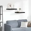 Image de Étagère Murale Flottante 2 Pcs Noir Brillant 50x23x3,8 Cm Mdf Vidaxl