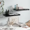 Image de vidaXL Étagère murale flottante 2 pcs Noir brillant 50x23x38 cm MDF 323767