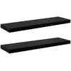 Image de Étagère Murale Flottante 2 Pcs Noir Brillant 80x23,5x3,8 Cm Mdf Vidaxl