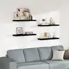 Image de Étagère Murale Flottante 4 Pcs Noir Brillant 80x23,5x3,8 Cm Mdf Vidaxl