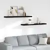 Image de Étagère Murale Flottante 2 Pcs Noir Brillant 120x23,5x3,8cm Mdf Vidaxl